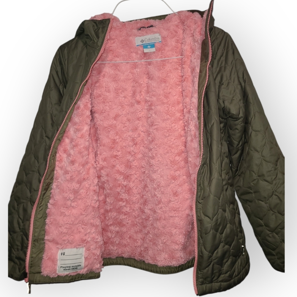 Columbia Big Girls Fleece-Lined Full-Zip Hooded Jacket size Large